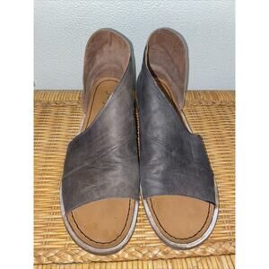 Free People Mont Blanc Brown Distressed Leather Sandals shoes 40 / 10